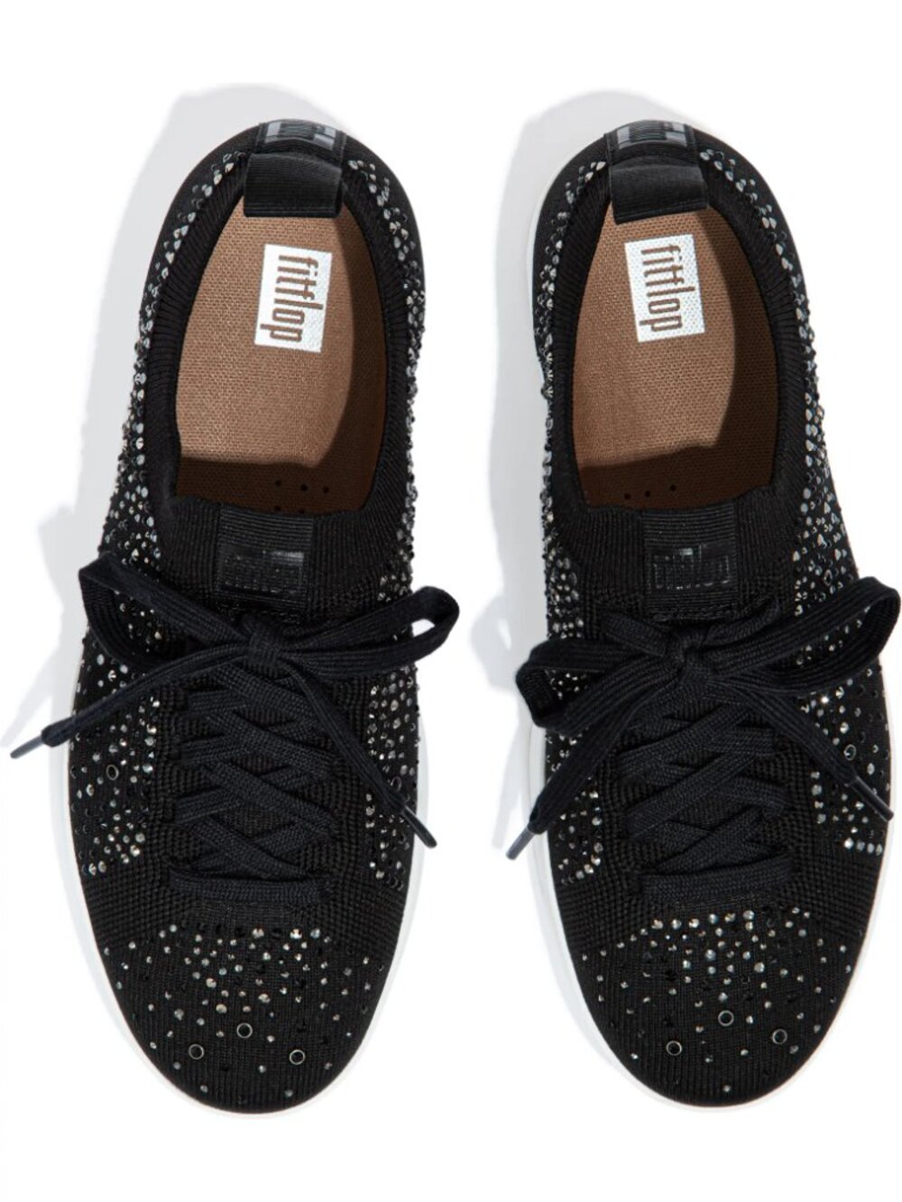 Fitflop Rally NIB Ombre-Crystal Knit Black Trainers Size 7